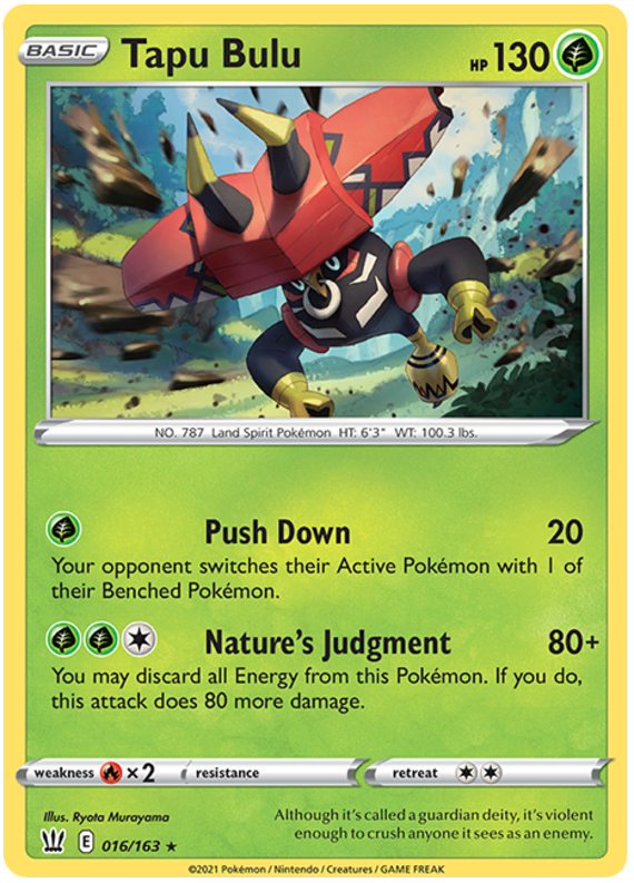 Tapu Bulu (016/163) (Theme Deck Exclusive) [Sword & Shield: Battle Styles] | Devastation Store