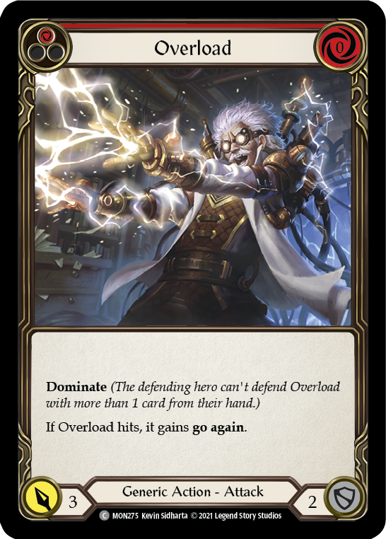 Overload (Red) (Rainbow Foil) [MON275-RF] 1st Edition Rainbow Foil - Devastation Store | Devastation Store