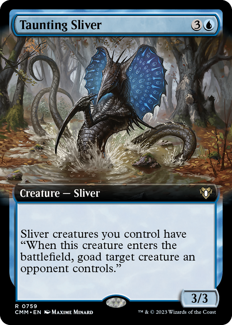 Taunting Sliver (Extended Art) [Commander Masters] | Devastation Store