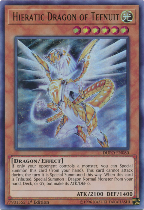 Hieratic Dragon of Tefnuit [DUPO-EN080] Ultra Rare | Devastation Store