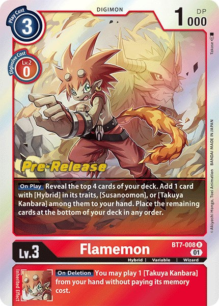 Flamemon [BT7-008] [Next Adventure Pre-Release Cards] | Devastation Store