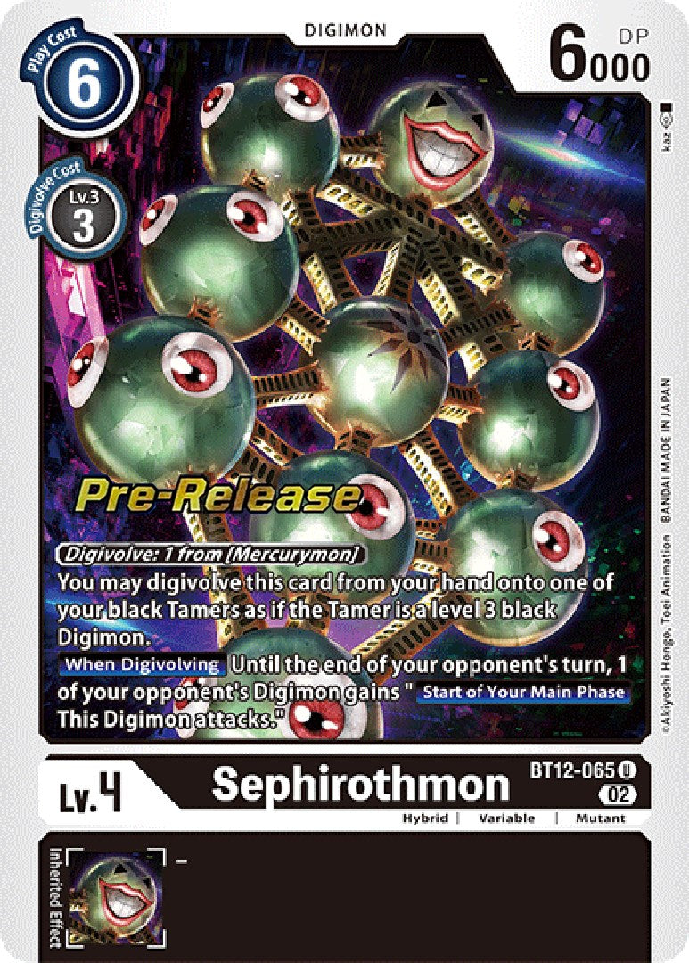 Sephirothmon [BT12-065] [Across Time Pre-Release Cards] | Devastation Store