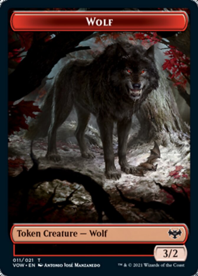 Wolf Token (011) [Innistrad: Crimson Vow Tokens] | Devastation Store