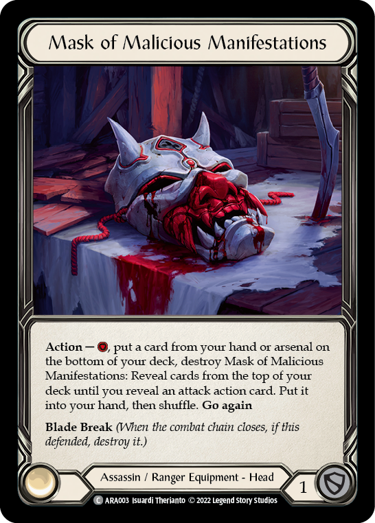 Mask of Malicious Manifestations [ARA003] (Outsiders Arakni Blitz Deck) | Devastation Store