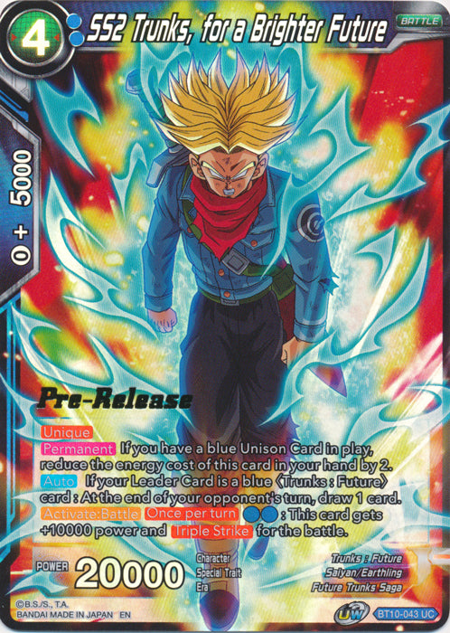 SS2 Trunks, for a Brighter Future (BT10-043) [Rise of the Unison Warrior Prerelease Promos] | Devastation Store