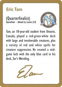 1996 Eric Tam Biography Card [World Championship Decks] | Devastation Store