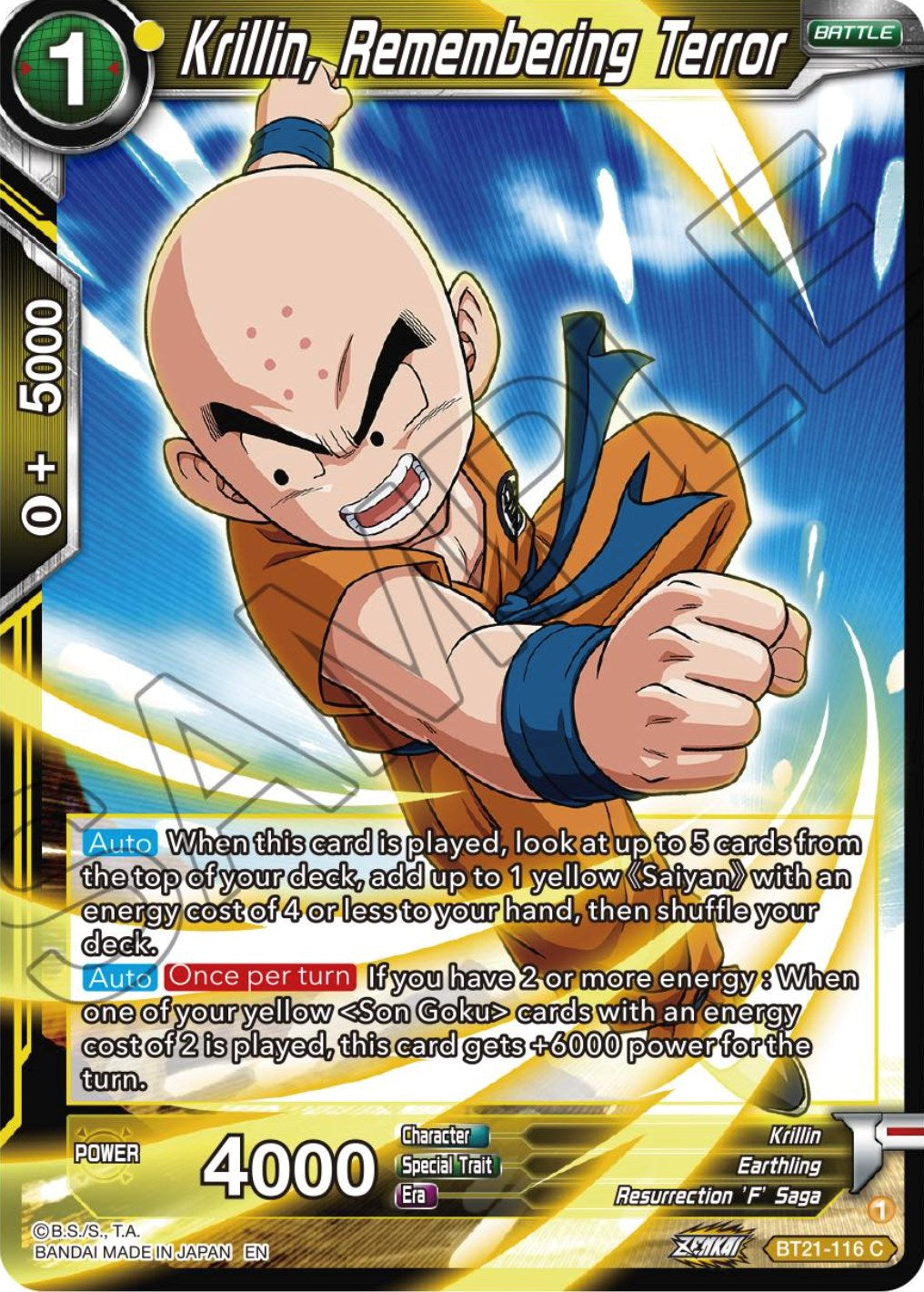 Krillin, Remembering Terror (BT21-116) [Wild Resurgence] | Devastation Store