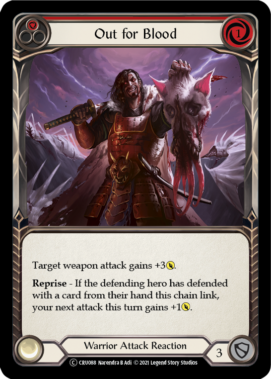 Out for Blood (Red) (Rainbow Foil) [CRU088-RF] Unlimited Rainbow Foil | Devastation Store