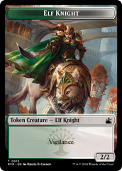 Elf Knight // Angel (0002) Double-Sided Token [Ravnica Remastered Tokens] | Devastation Store