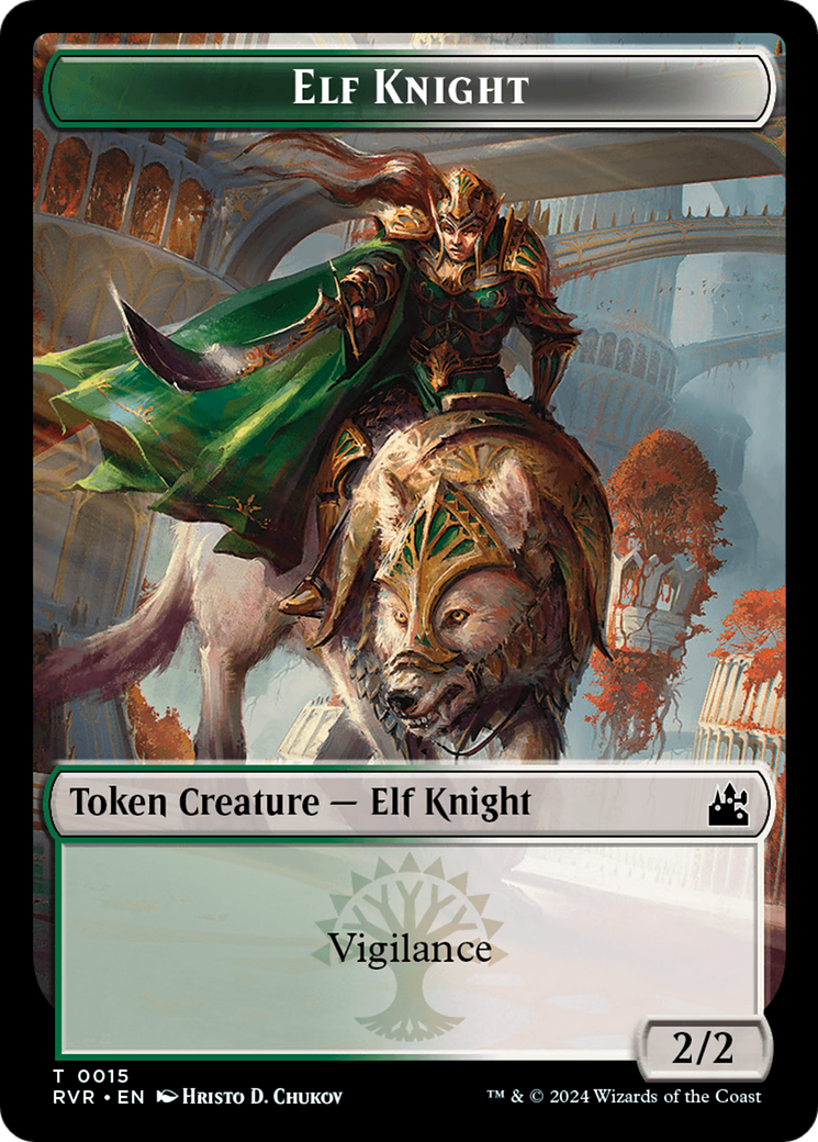 Elf Knight // Sphinx Double-Sided Token [Ravnica Remastered Tokens] | Devastation Store