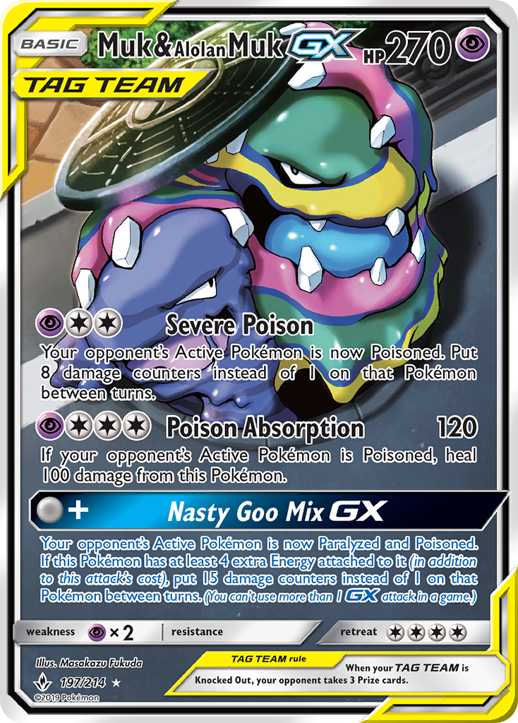 Muk & Alolan Muk GX (197/214) [Sun & Moon: Unbroken Bonds] | Devastation Store