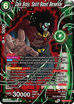 Dark Broly, Spirit Boost Berserker (Starter Deck - Darkness Reborn) (SD16-03) [Cross Spirits] | Devastation Store