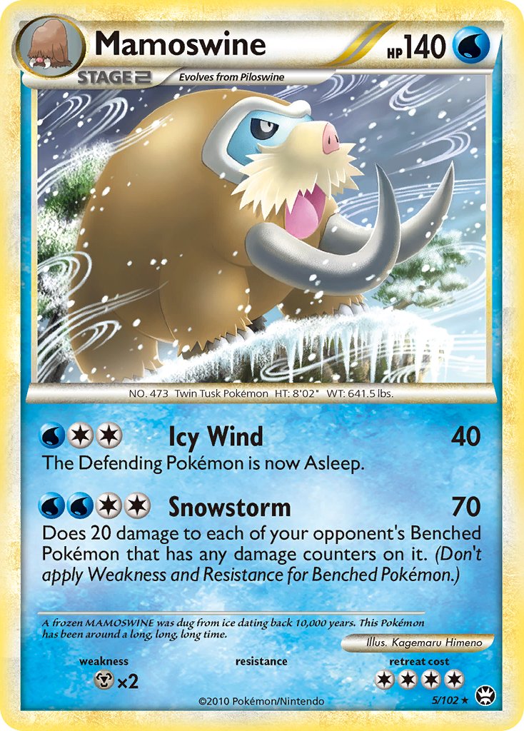 Mamoswine (5/102) (Cracked Ice Holo) (Theme Deck Exclusive) [HeartGold & SoulSilver: Triumphant] | Devastation Store