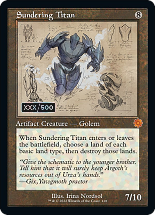 Sundering Titan (Retro Schematic) (Serial Numbered) [The Brothers' War Retro Artifacts] | Devastation Store