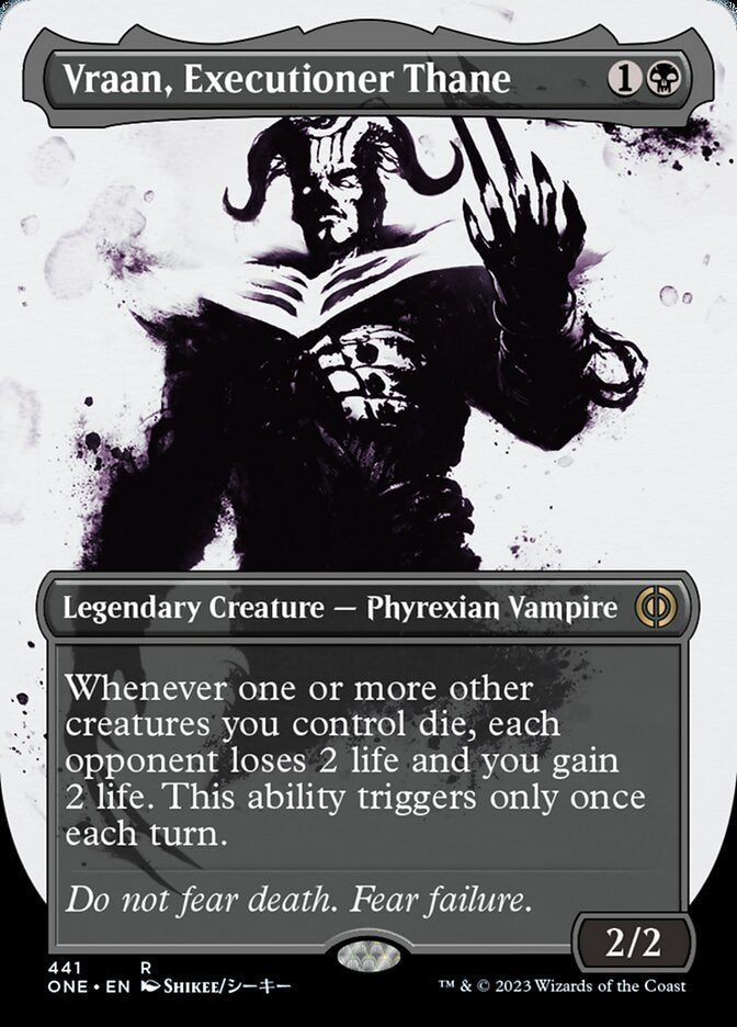 Vraan, Executioner Thane (Borderless Ichor Step-and-Compleat Foil) [Phyrexia: All Will Be One] | Devastation Store