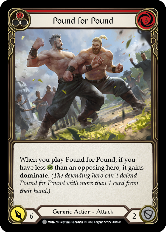 Pound for Pound (Red) (Rainbow Foil) [MON278-RF] 1st Edition Rainbow Foil - Devastation Store | Devastation Store