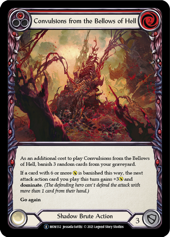 Convulsions from the Bellows of Hell (Red) (Rainbow Foil) [U-MON132-RF] Unlimited Edition Rainbow Foil | Devastation Store