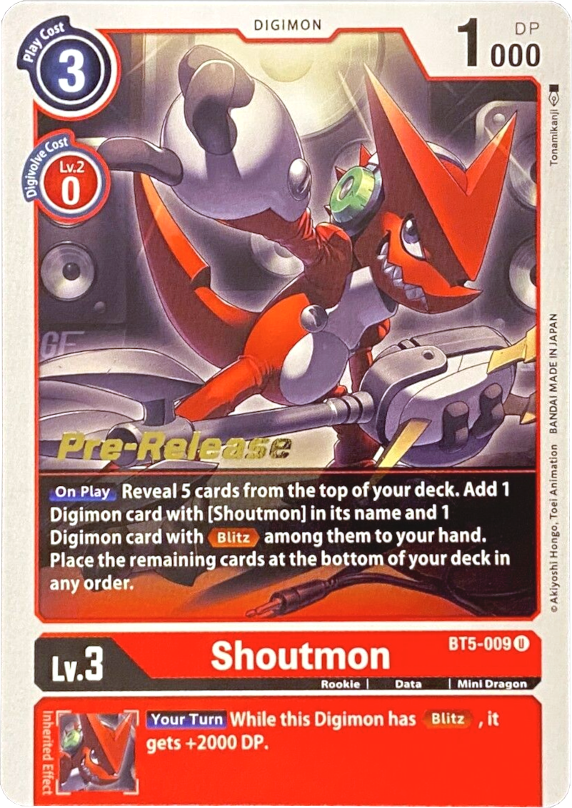 Shoutmon [BT5-009] [Battle of Omni Pre-Release Promos] | Devastation Store