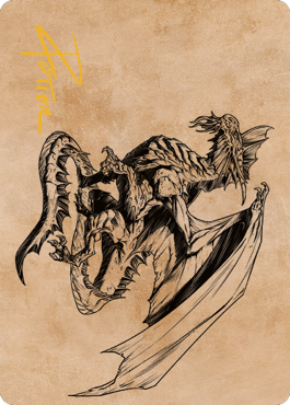 Ancient Silver Dragon Art Card (47) (Gold-Stamped Signature) [Commander Legends: Battle for Baldur's Gate Art Series] | Devastation Store