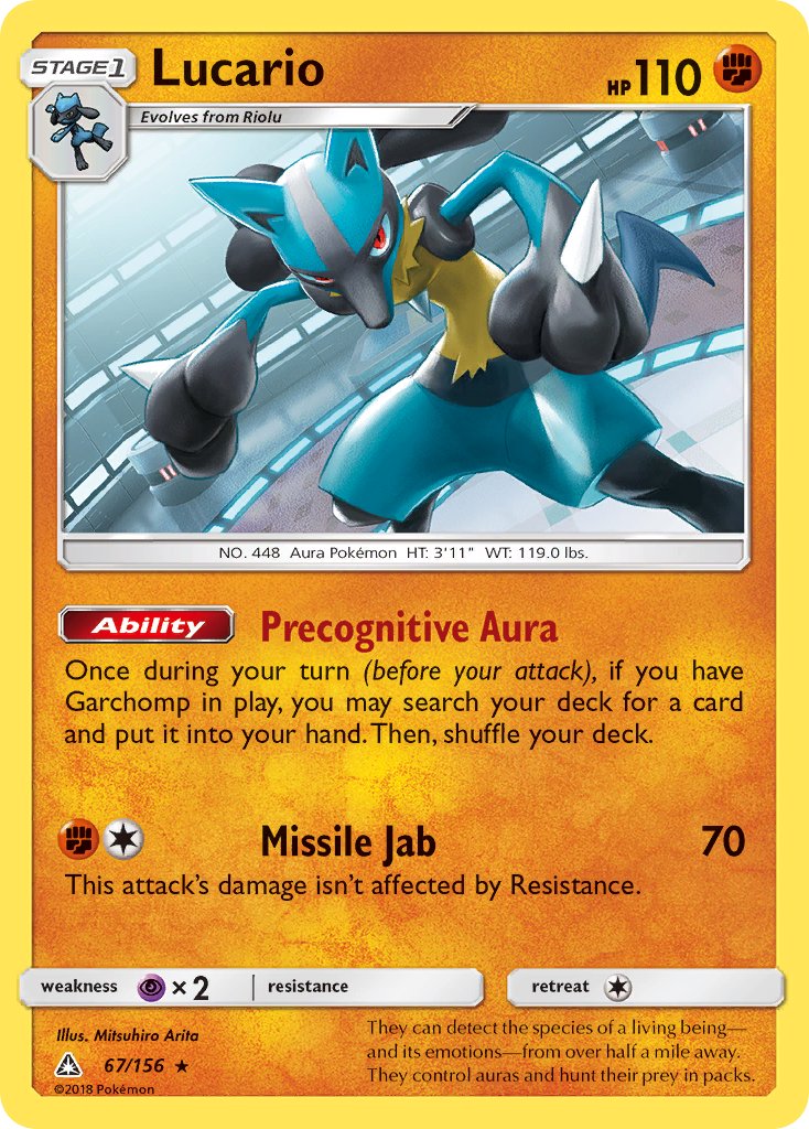 Lucario (67/156) (Theme Deck Exclusive) [Sun & Moon: Ultra Prism] | Devastation Store