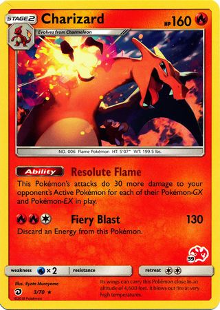 Charizard (3/70) (Charizard Stamp #39) [Battle Academy 2020] | Devastation Store