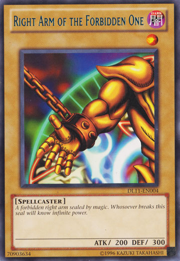 Right Arm of the Forbidden One (Blue) [DL11-EN004] Rare | Devastation Store