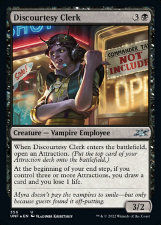 Discourtesy Clerk (Galaxy Foil) [Unfinity] | Devastation Store