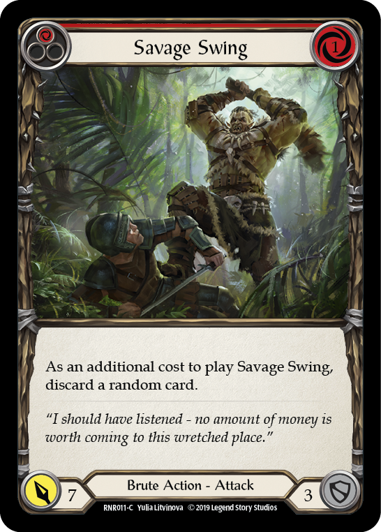 Savage Swing (Red) [RNR011-C] (Rhinar Hero Deck)  1st Edition Normal | Devastation Store