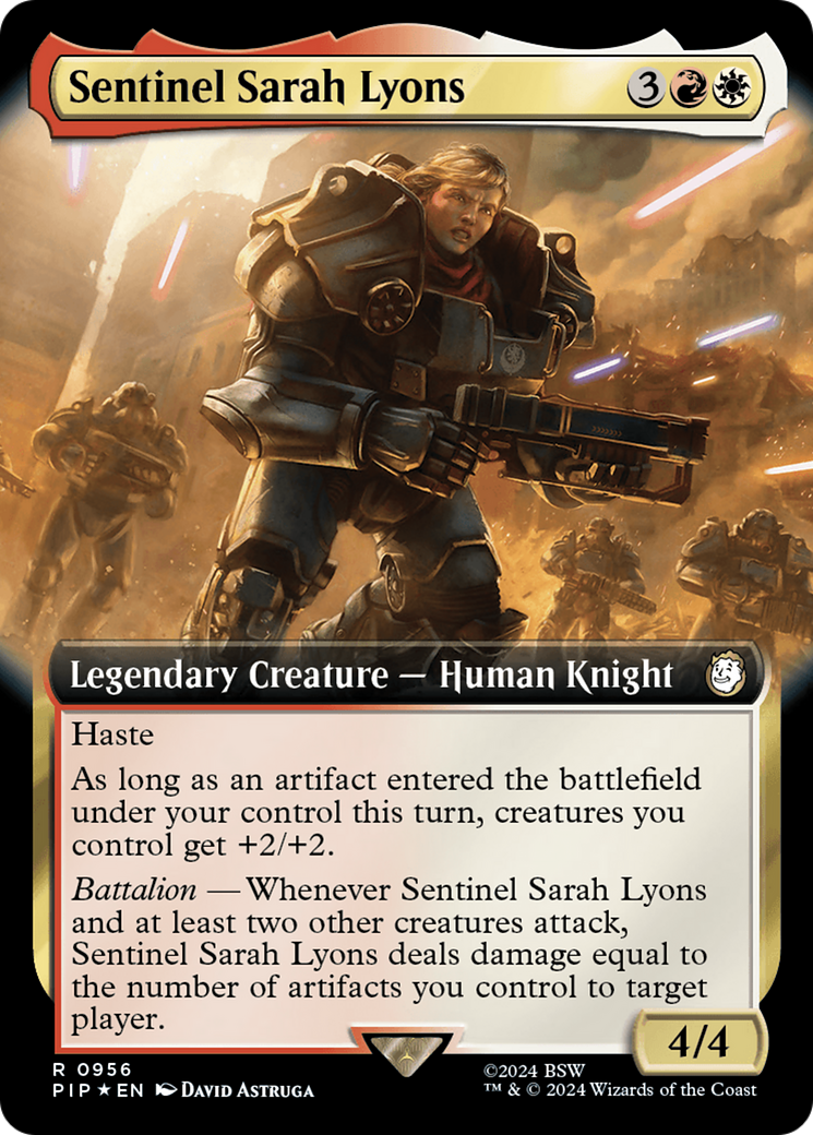 Sentinel Sarah Lyons (Extended Art) (Surge Foil) [Fallout] | Devastation Store