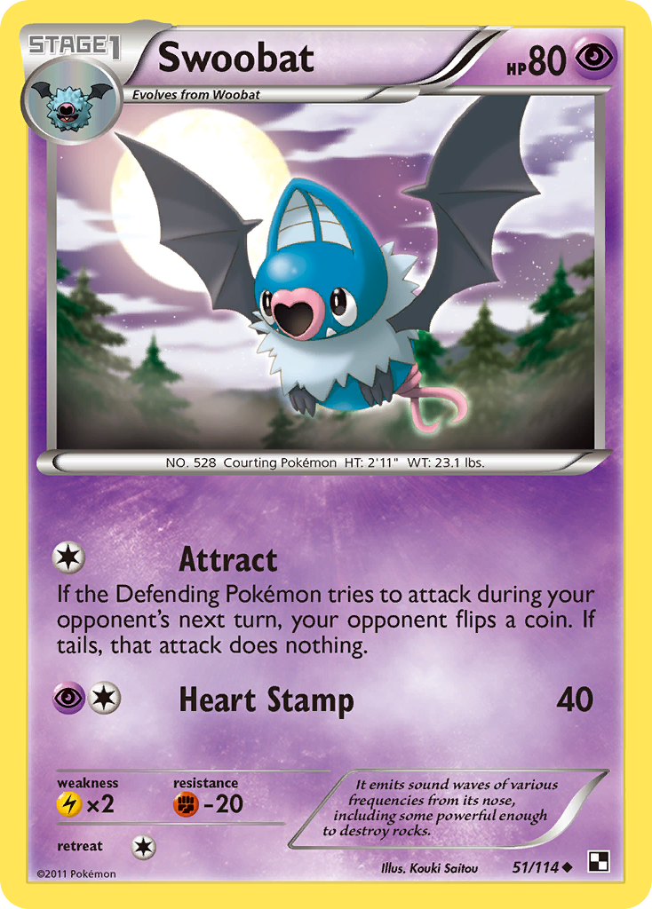 Swoobat (51/114) [Black & White: Base Set] | Devastation Store