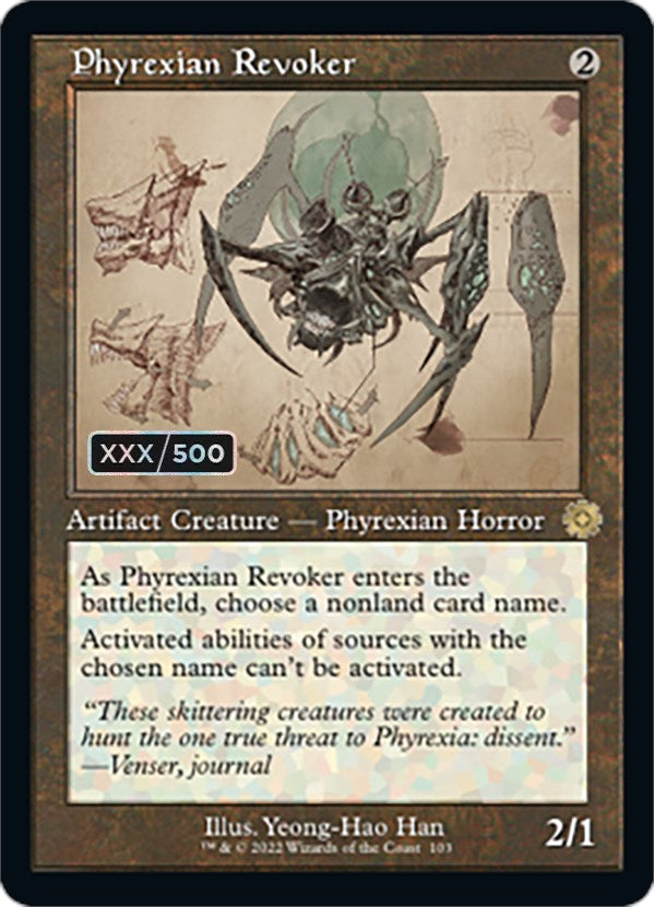 Phyrexian Revoker (Retro Schematic) (Serial Numbered) [The Brothers' War Retro Artifacts] | Devastation Store