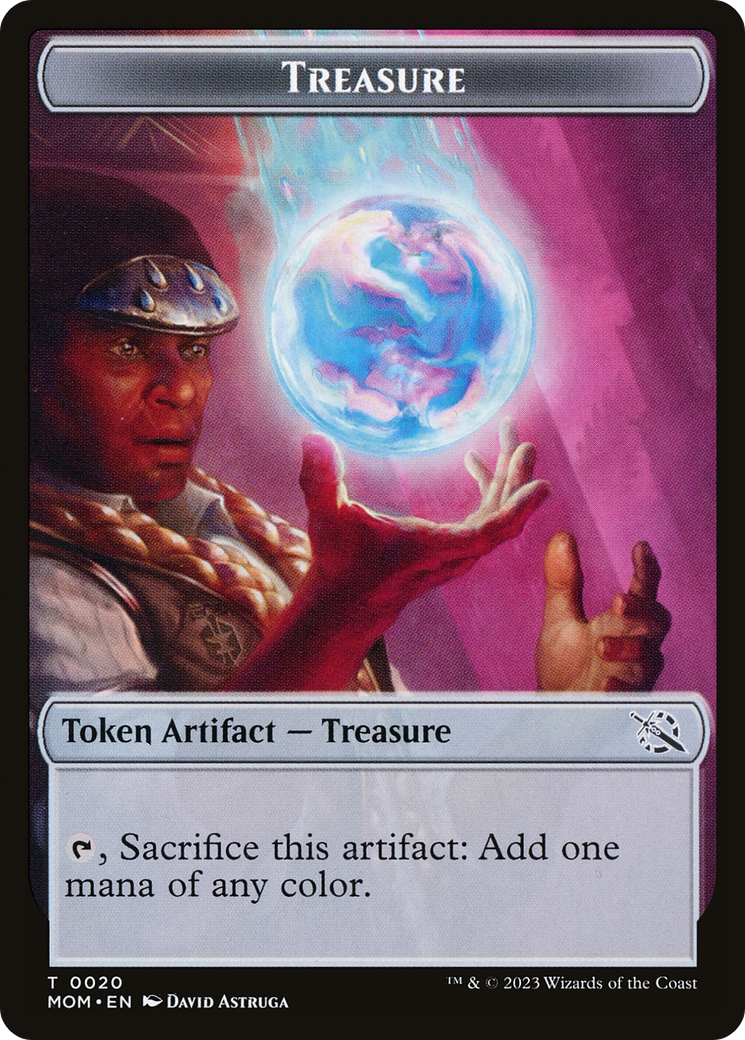 Treasure (20) // Teferi Akosa of Zhalfir Emblem Double-Sided Token [March of the Machine Tokens] | Devastation Store